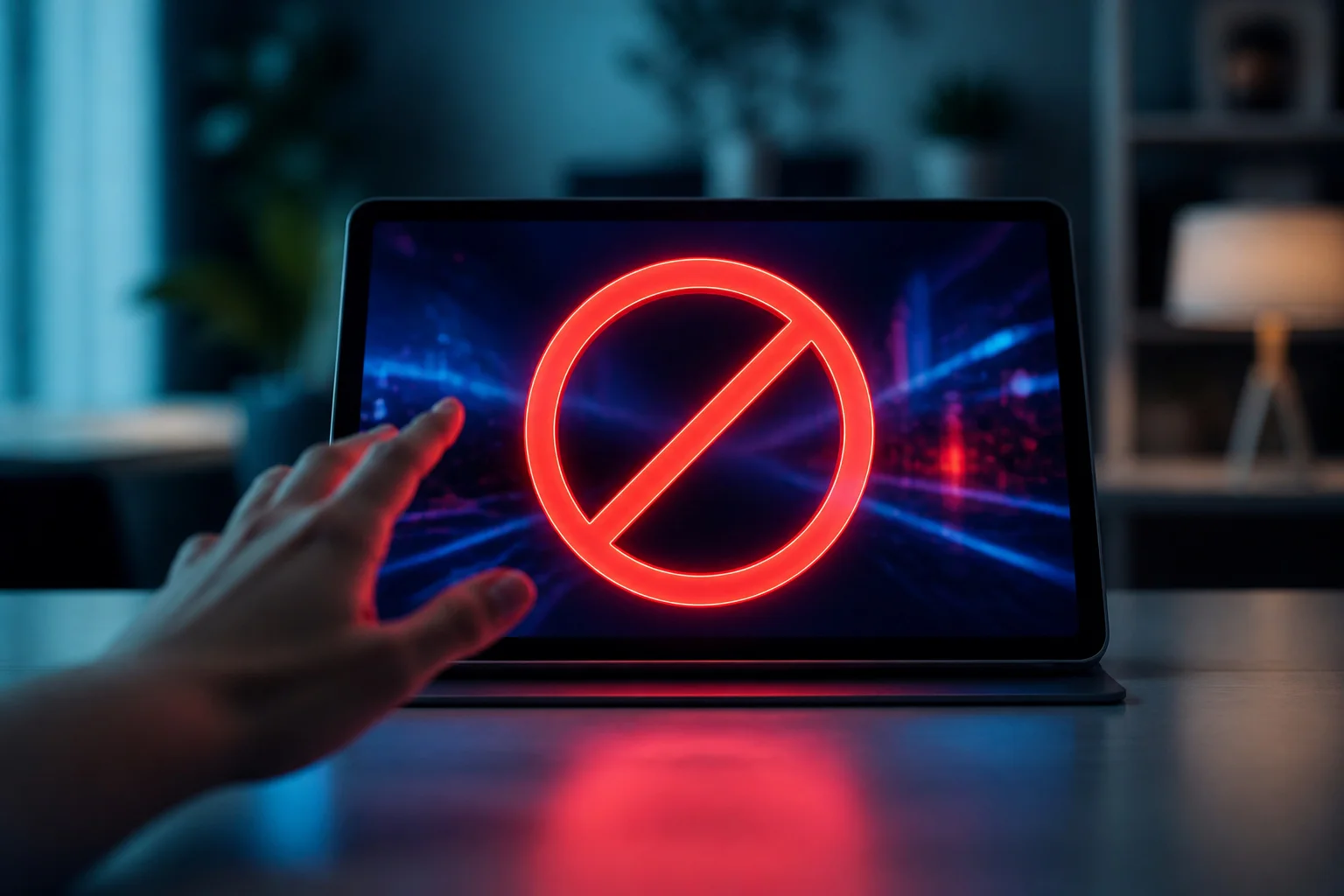 Acces refuse symbole dinterdiction sur ecran