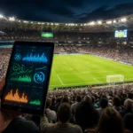 Tablet de statistiques de football dans un stade