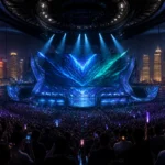 Arene e sport futuriste a shanghai la nuit