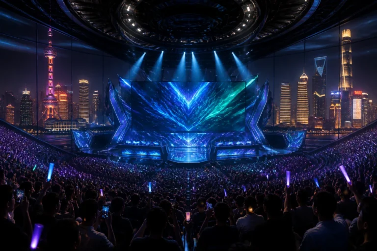 Arene e sport futuriste a shanghai la nuit