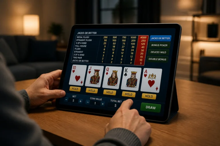Jeu de poker video sur tablette