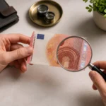 Inspection dun billet de 10 euros