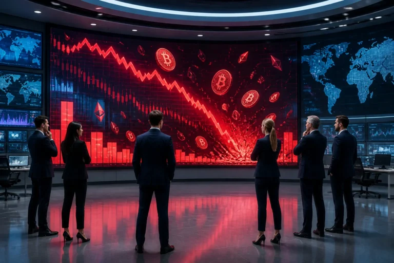 Chute des cryptomonnaies analyse en salle de marche