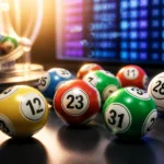 Boules de loterie colorees attendant le tirage