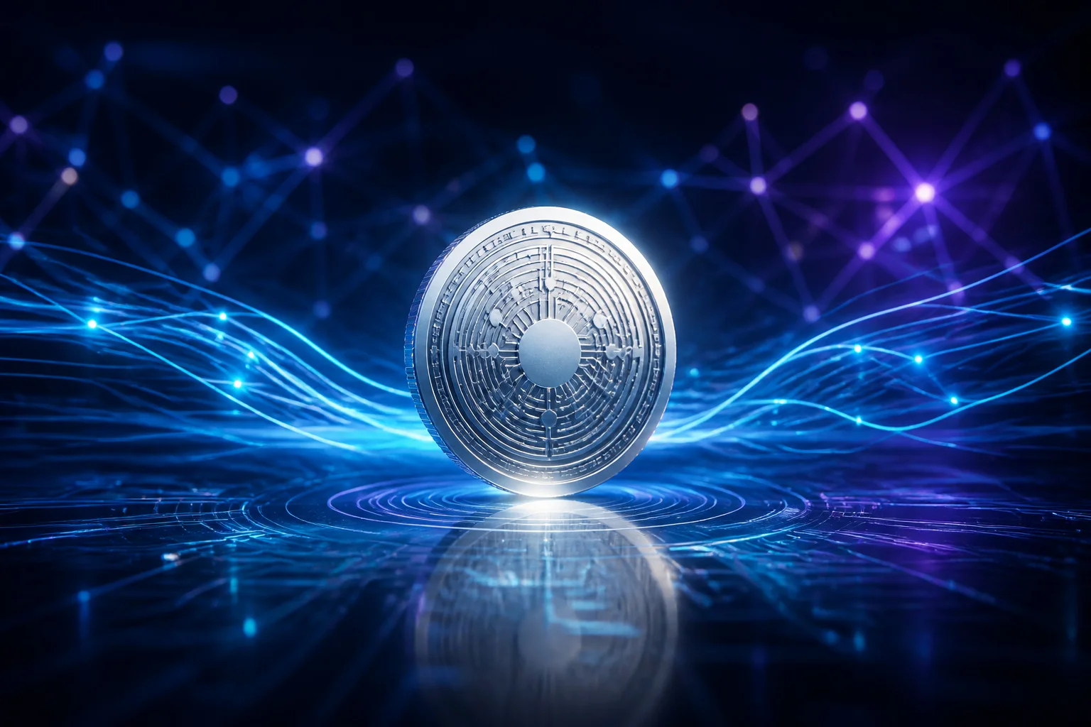 Piece de monnaie numerique futuriste