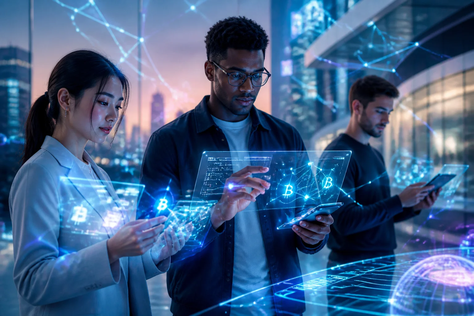 Interaction futuriste avec la technologie