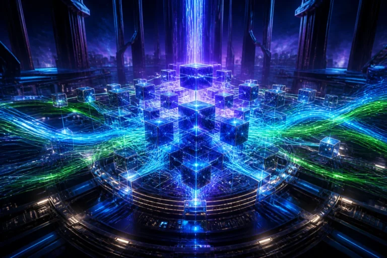 Reseau blockchain ia lumineux