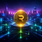 Piece crypto futuriste et reseau blockchain