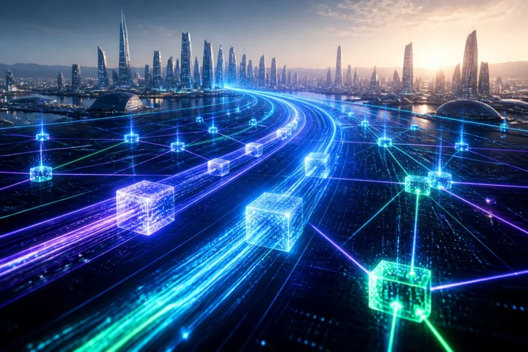 Reseau blockchain futuriste solana 2026