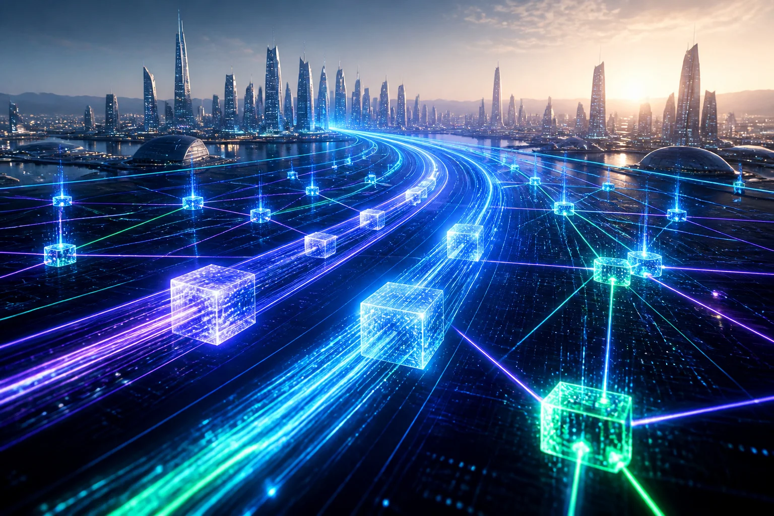 Reseau blockchain futuriste solana 2026