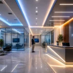 Bureau moderne avec eclairage led innovant