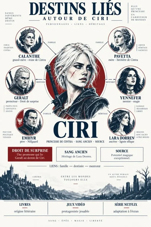 Ciri Witcher : identité, famille, pouvoirs et liens avec Geralt et Yennefer