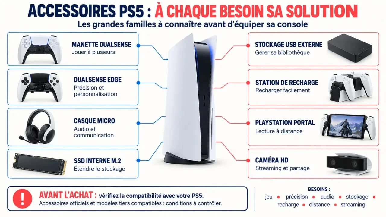 Accessoire PS5 : familles d’équipements et usages selon les besoins
