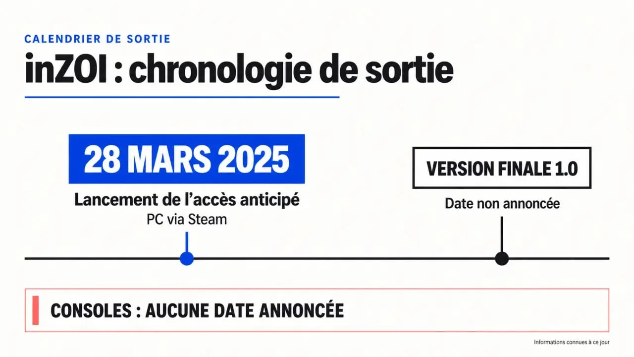 Infographie inzoi date de sortie : accès anticipé le 28 mars 2025 et version finale encore inconnue