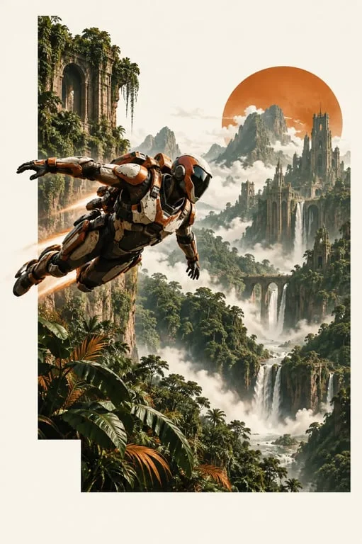 Anthem sur PS4, un Javelin survole une jungle futuriste